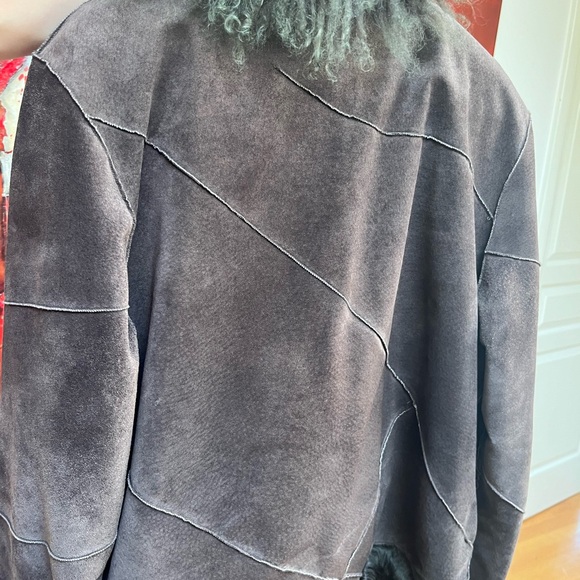 Vintage Penny Lane Suede and Mongolian Lamb Fur Trim Coat - Picture 2 of 4
